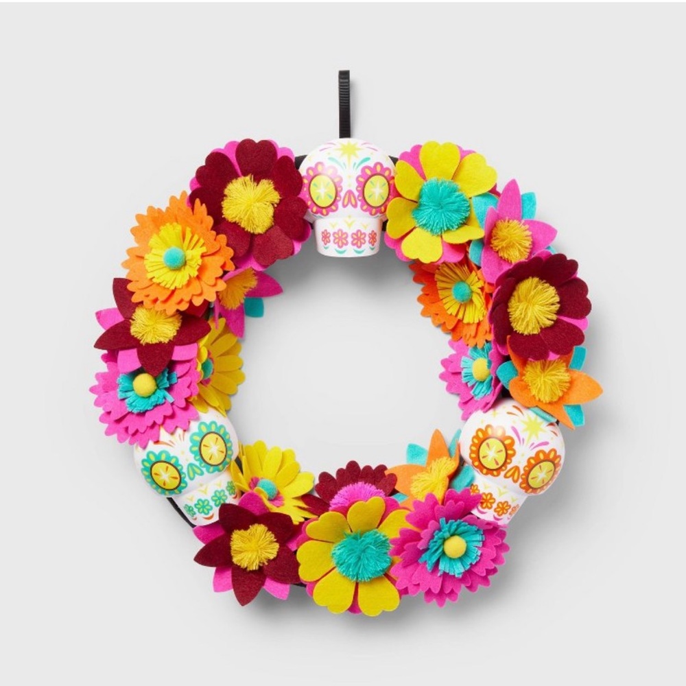 Día de Muertos Calavera and Flower Wreath - Designed with Luis Pinto